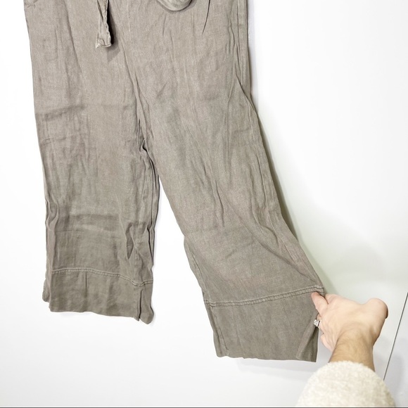 NWT Anthropologie Splendid Linen Slub Belted Cropped Wide Leg Pants - Picture 7 of 15